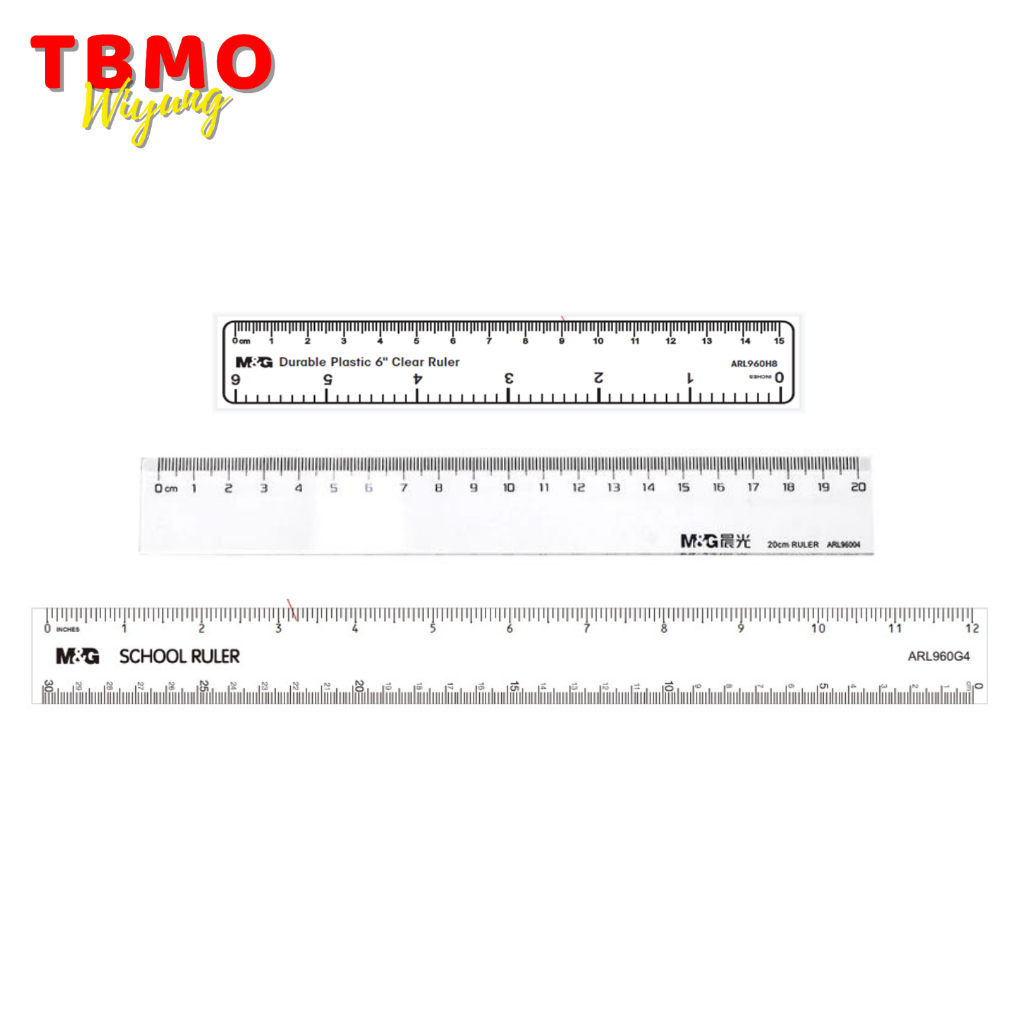 

TBMO M&G Penggaris Plastik / Ruler 15cm 20cm 30cm - Pcs