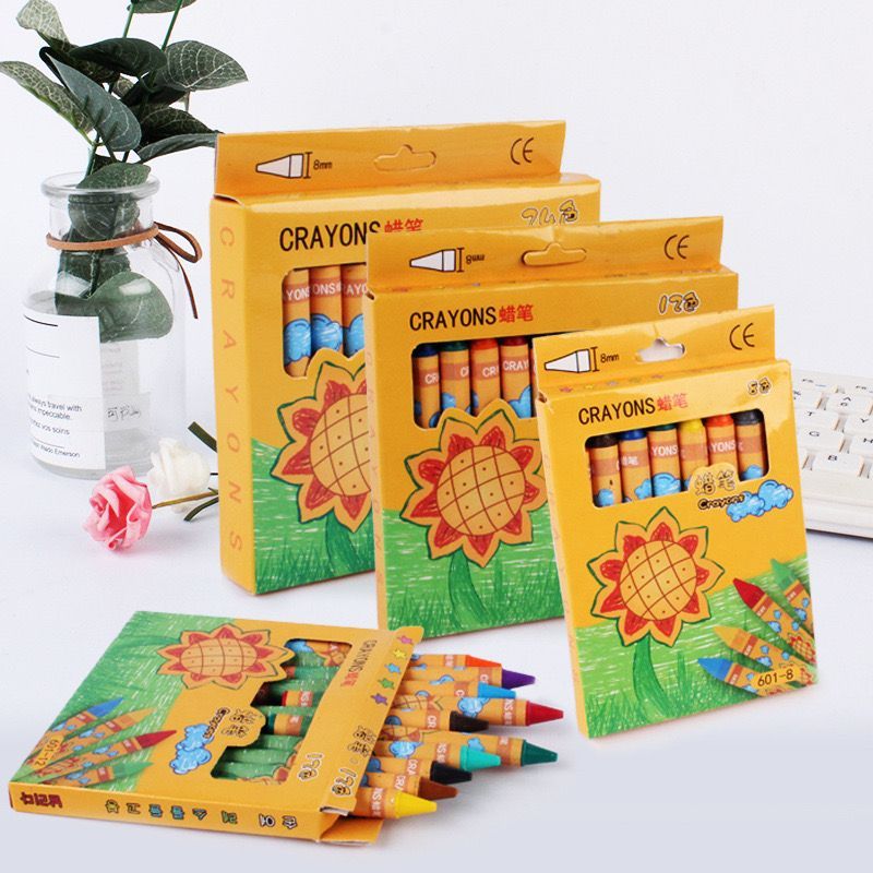 

batamall - Pensil Crayon motif Bunga Matahari Isi 8 - 12 - 24 Warna #ST078 / Crayon Set Anak Sunflower / Art Set Krayon Pastel Minyak Alat Tulis Lukis