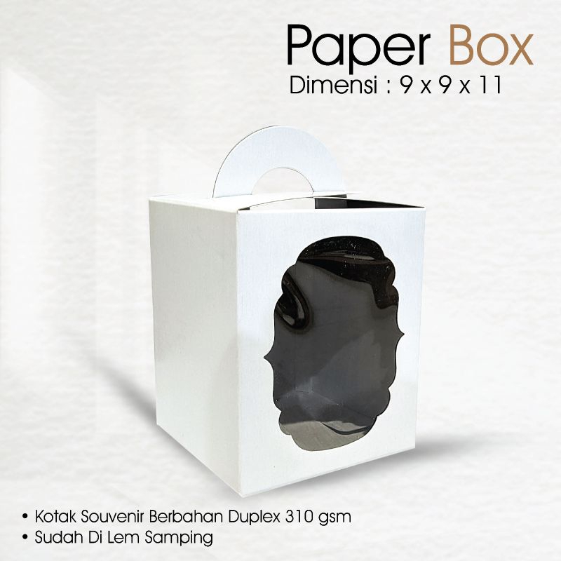 

Box Souvenir 9 x 9 x 11 cm Duplex Putih Polos (Min Order 5 pcs)
