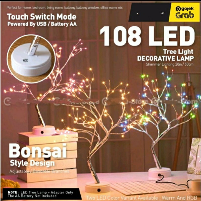 Lampu Aesthetic Pohon Ranting 108 lampu/ Lampu Pohon Bonsai/ Lampu Tidur Aesthetic