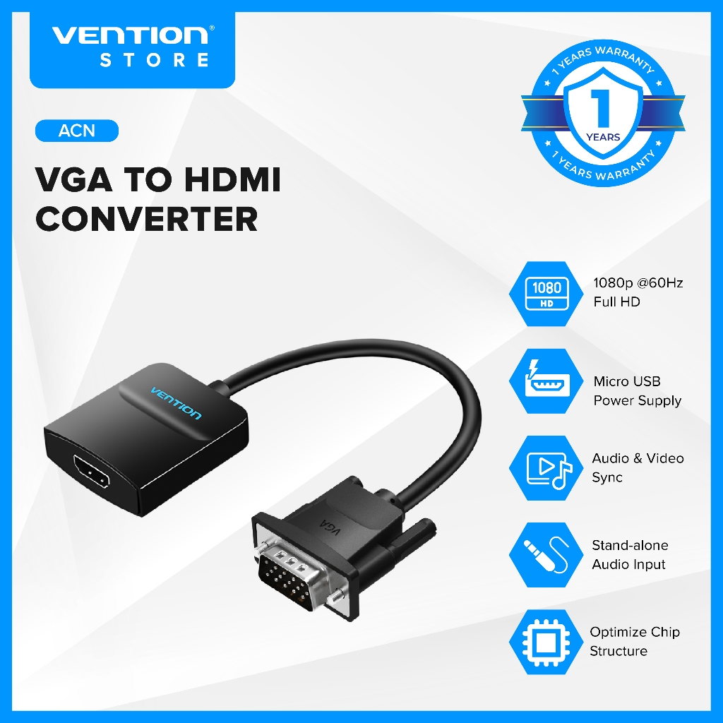 Vention ACN Adapter Converter VGA Male to HDMI Female