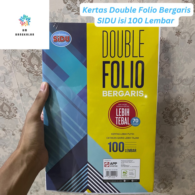 

Kertas Double Folio Bergaris Sinar Dunia SIDU isi 100 Lembar