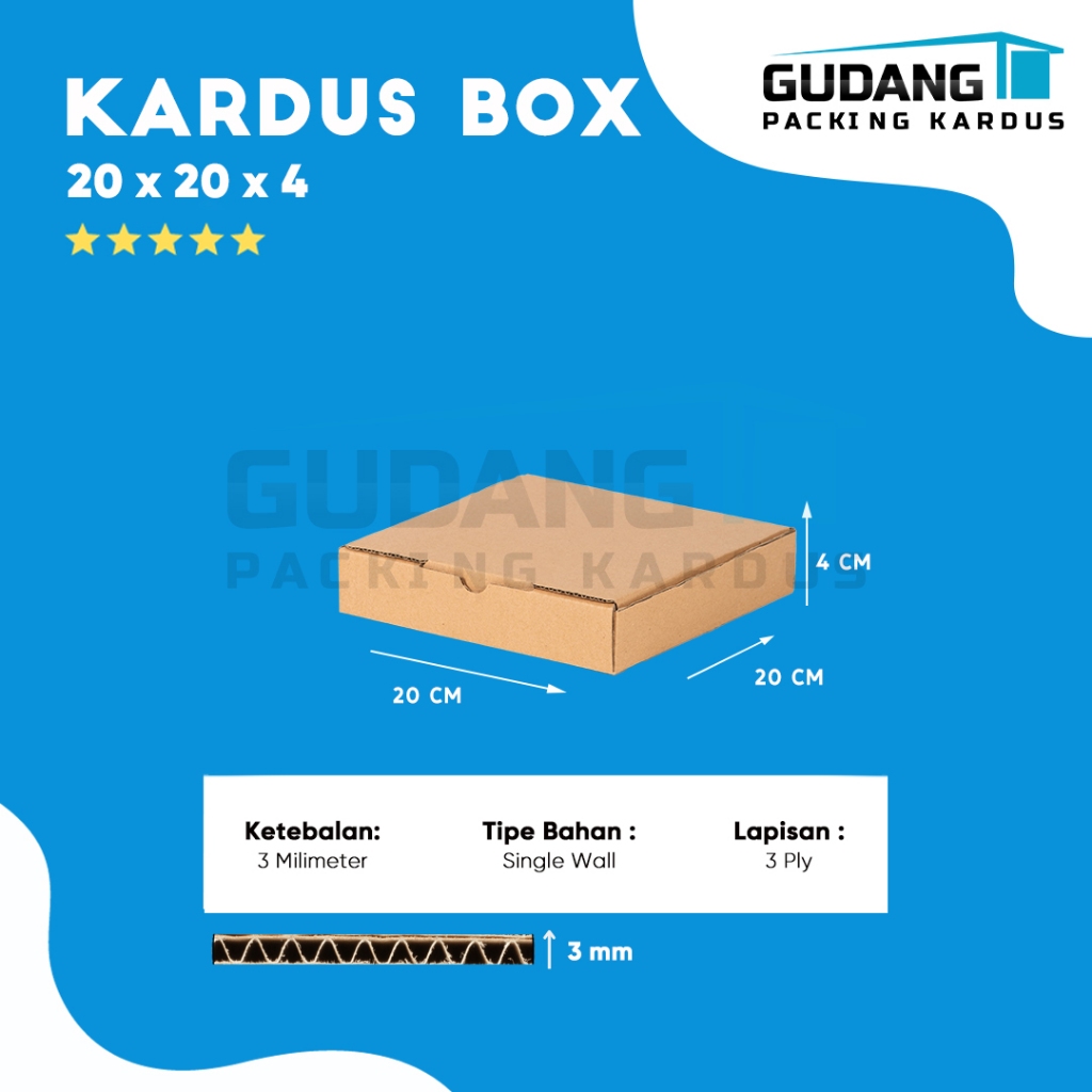 

Box Diecut Kardus Pizza Polos 20 X 20 X 4 cm