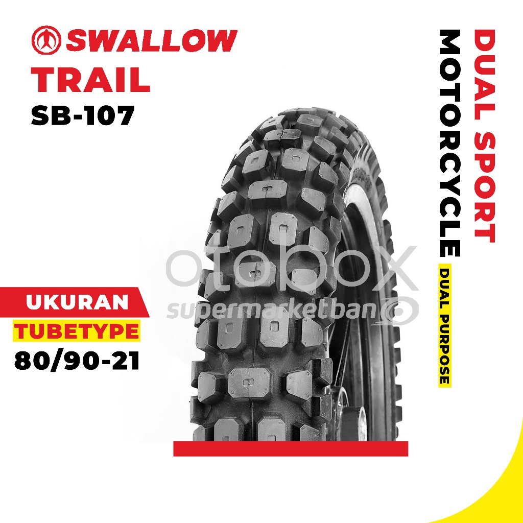 Ban Motor Swallow SB-107 Trail Ukuran 80/90 Ring 21 Tubetype