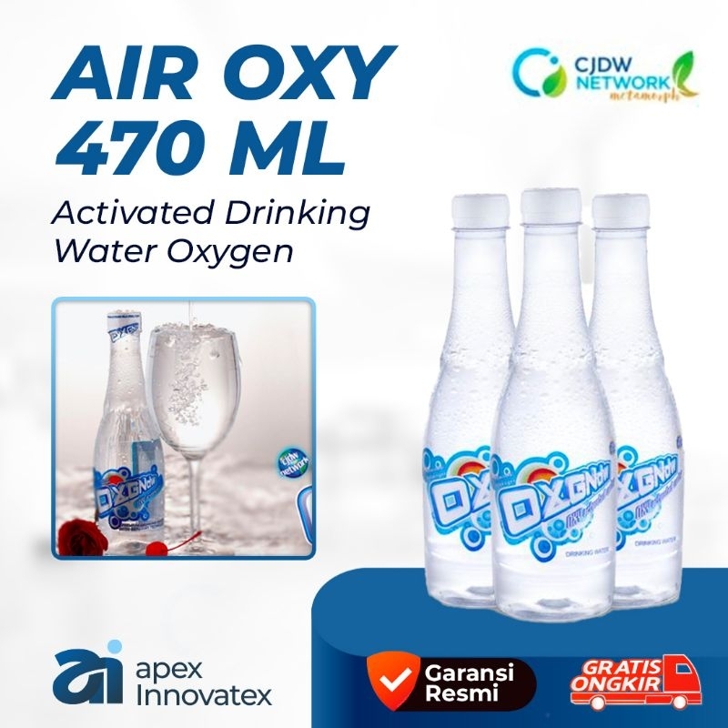 

Air OXY CJDW Activated Drinking Water Oxygen Kemasan Botol Isi 470 ml