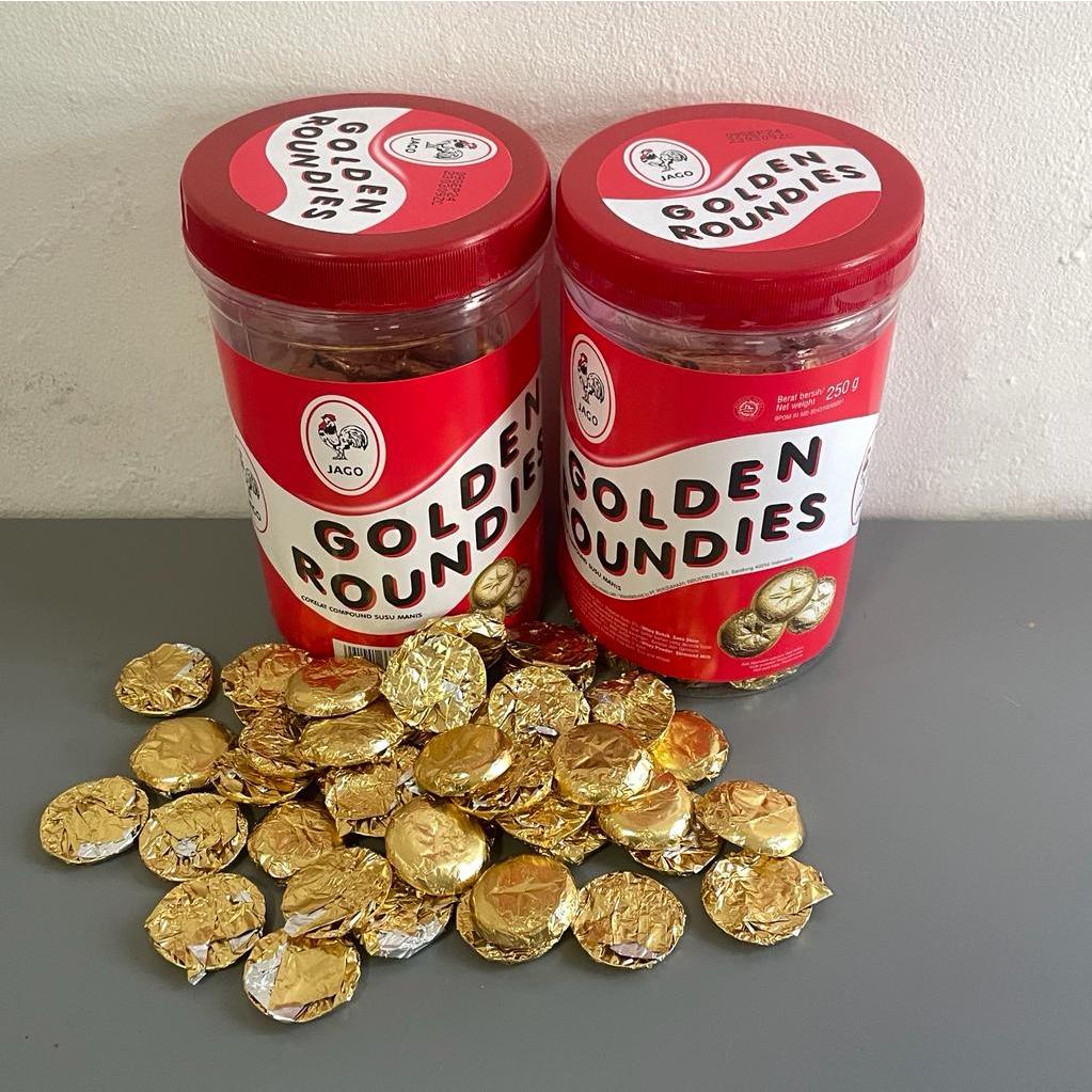 

GOLDEN ROUNDIES 250 GRAM / COKLAT KOIN GOLDEN RONDIES / COKELAT COIN / COKLAT KOIN JAGO COKLAT JADUL