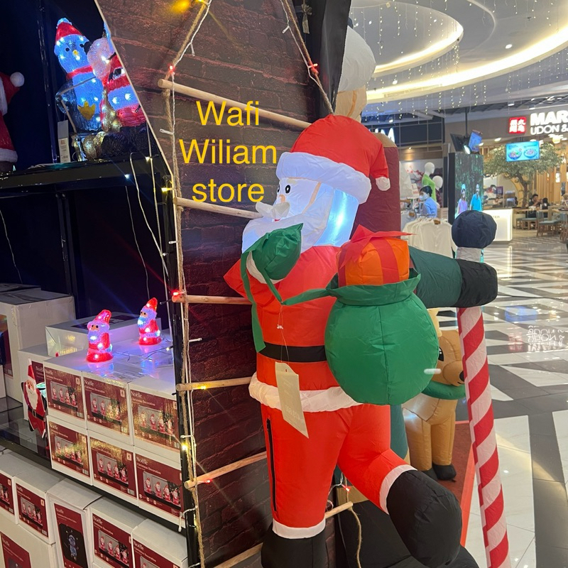 Noelle 150 Cm Patung balon Boneka Santa Claus Climbing Dekorasi natal