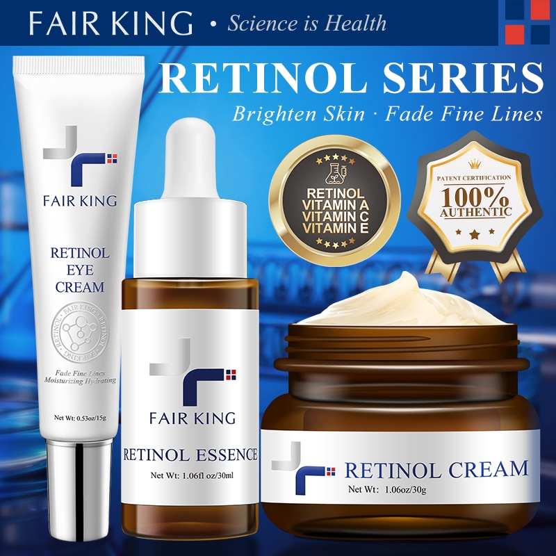 FAIR KING [BPOM] 3PCS Anti Aging Set Retinol Cream + Eye Cream+Facial Serum Anti-Aging Retinol Ganda