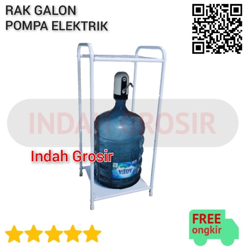 Rak Plat Pompa Elektrik Galon Air 2 Susun - Putih