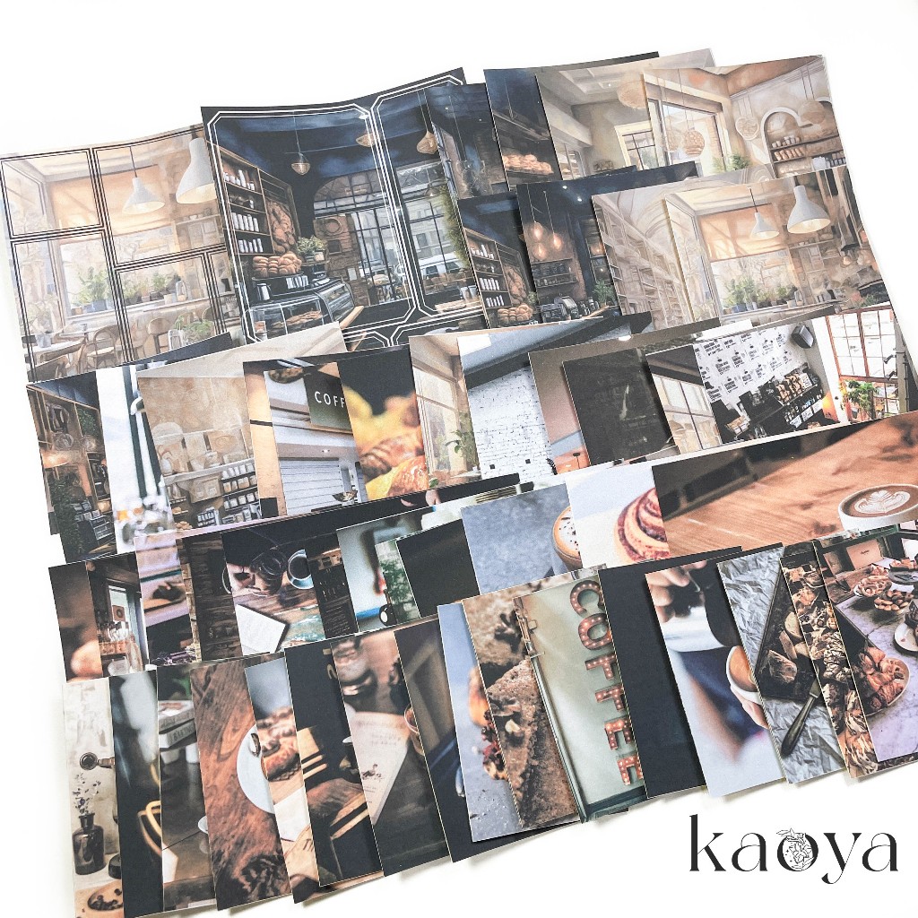 

KAOYA Journal Kit Coffee House Theme Scrapbook tema toko kopi roti jurnal kit bujo scrapbook diary notebook DIY