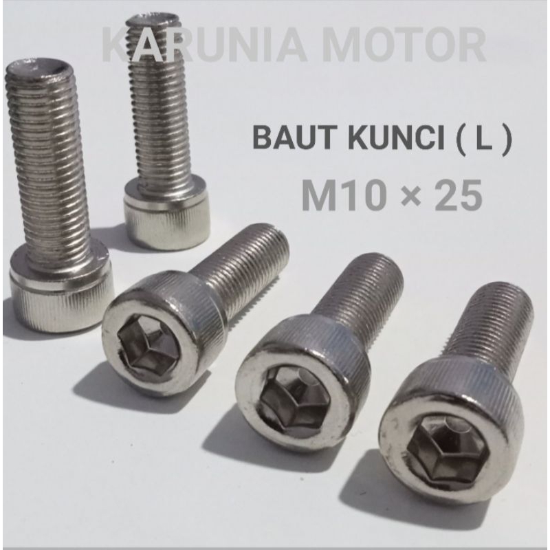 BAUT L M10 × 25 atau BAUT KUNCI L M10 × 25