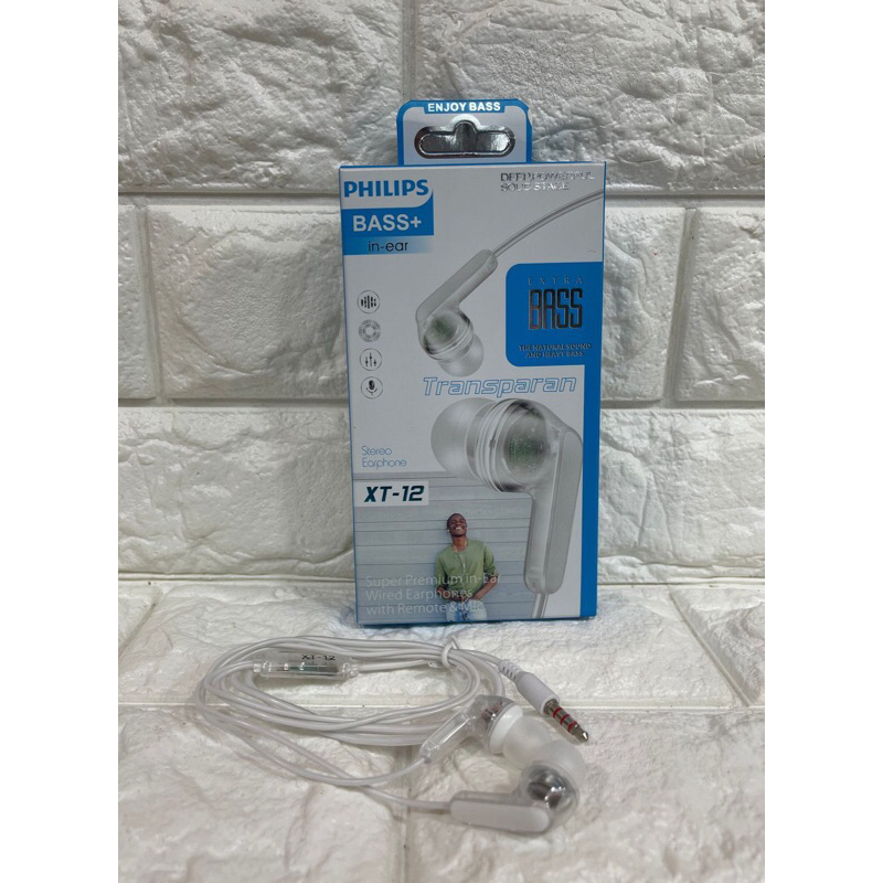 Headset Handsfree XT-12 Tranparan + Mic 3.5MM Stereo Bass Bisa Buat Telepon