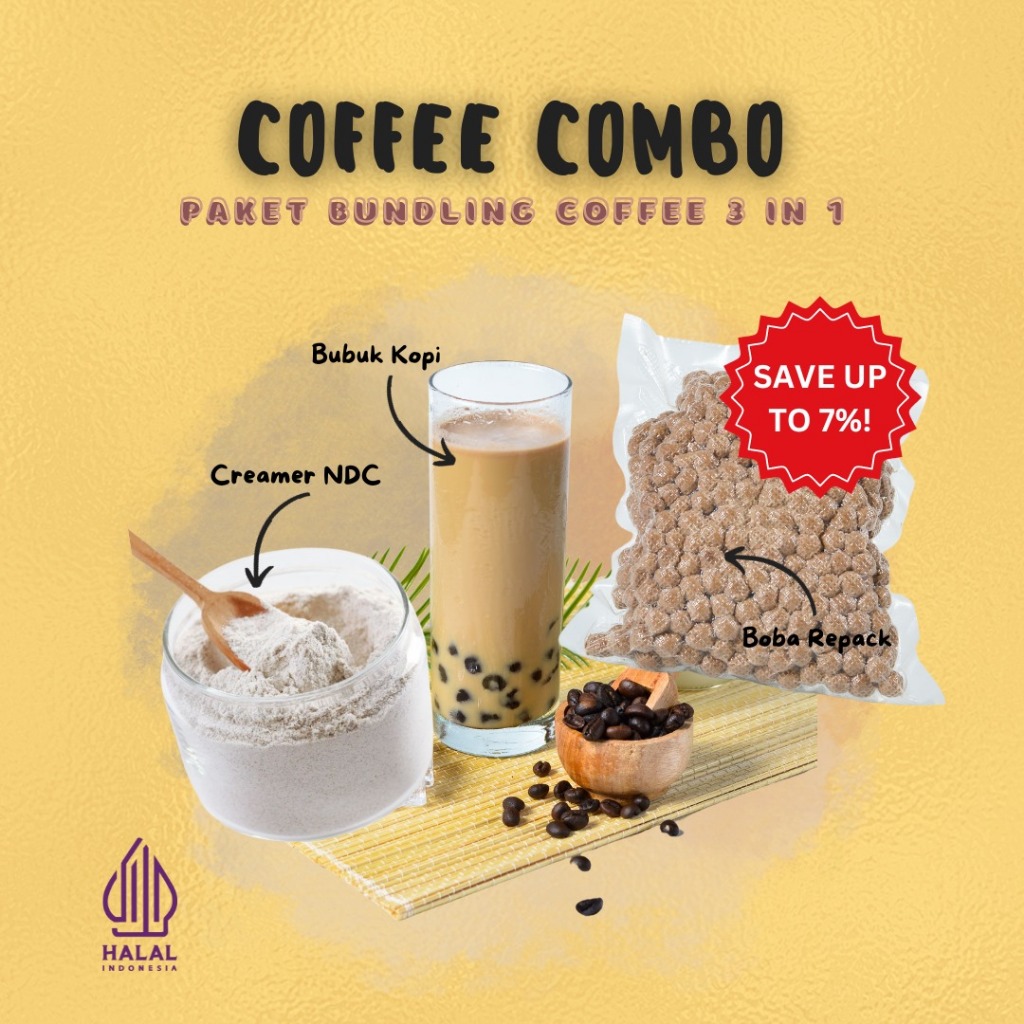 

Paket Bundling 4: Bubuk Kopi 500 gr + NDC 500 gr + Bobatee 1 kg