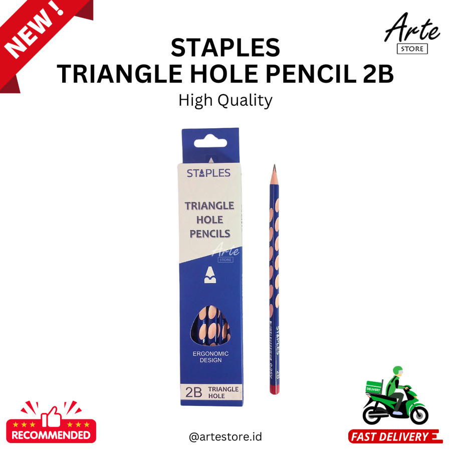 

Pensil 2B - Staples Triangle Hole Pencil - Pensil Segitiga