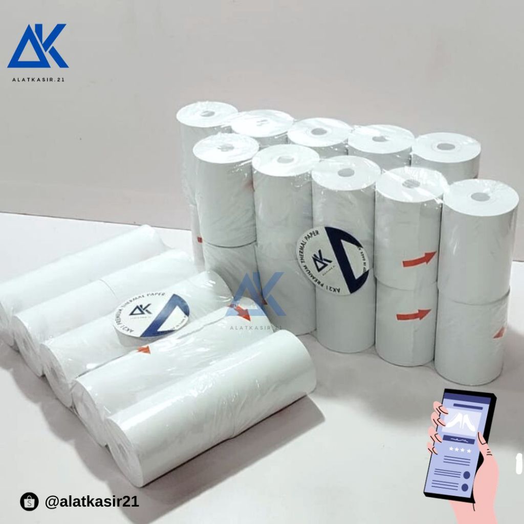 

Kertas Struk Thermal 57X38 MM 1PAK(10Roll) Alat Kasir 21/AK21/Kualitas OK