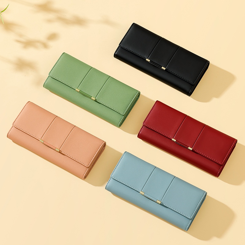 Y9053 - TAOMICMIC Dompet Wanita Dompet Lipat Panjang Bahan Kulit PU Leather Premium