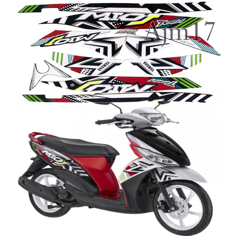 STIKER STRIPING MOTOR MIO J TEEN 2013 HITAM