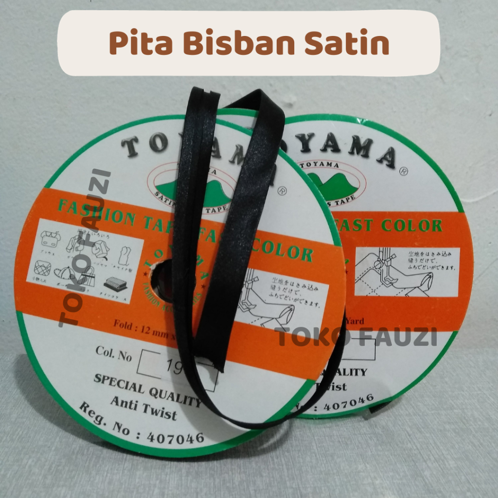 Pita Bisban Satin Kosong Polos Untuk Pinggiran Kain Harga Meteran