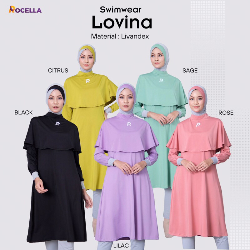 SWIMWEAR LOVINA ROCELLA || BAJU RENANG LOVINA ROCELLA || BAJU RENANG MUSLIMAH ROCELLA