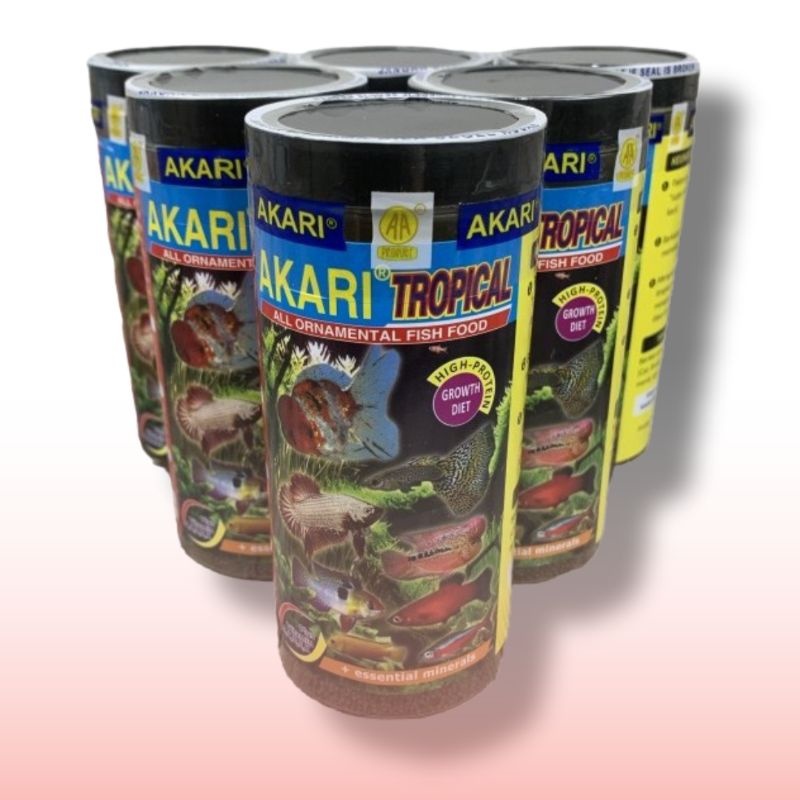 Makanan ikan Cupang AKARI TROPICAL 100GR untuk ikan hias glow fish,tetra,sumatra,manfish ,ikan chicl