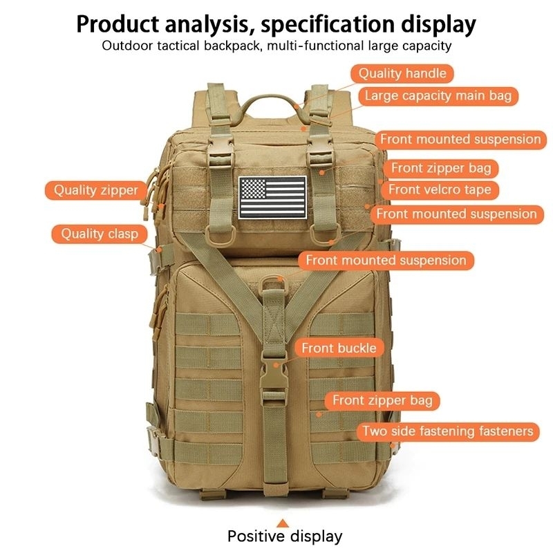 Tas Ransel Army Tas Punggung Tentara Tas waterproof backpack Tas naik Gunung Tas ukuran Besar