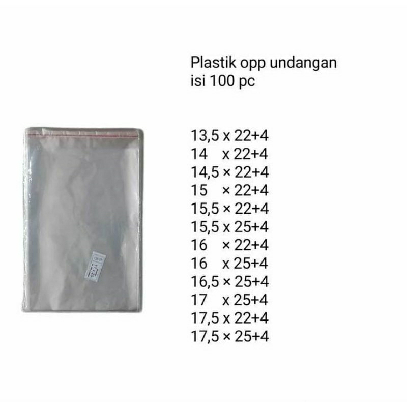 

plastik opp undangan 15.5 x 25 isi 100 pc #