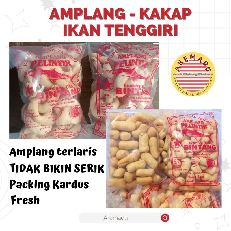 

Kakap Ikan Tenggiri / Amplang Pelintir Ikan Tenggiri / Kerupuk Ikan Tenggiri | Cap Bintang & Raja Amplang