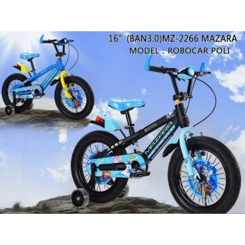 Sepeda Anak BMX 16 Inch Robocar Poli MAZARA 2266 (Ban 3.0) READY Pontianak