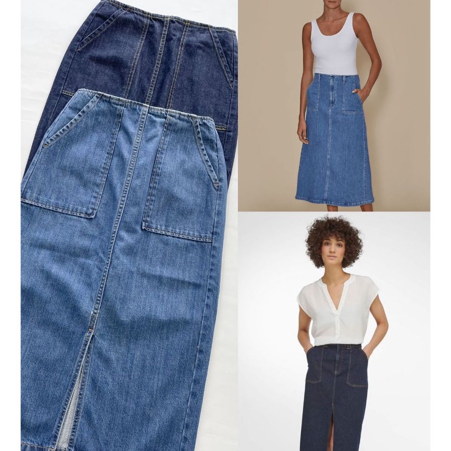 KODE ZBO64 GU Denim Skirt Slit  Fashion Branded