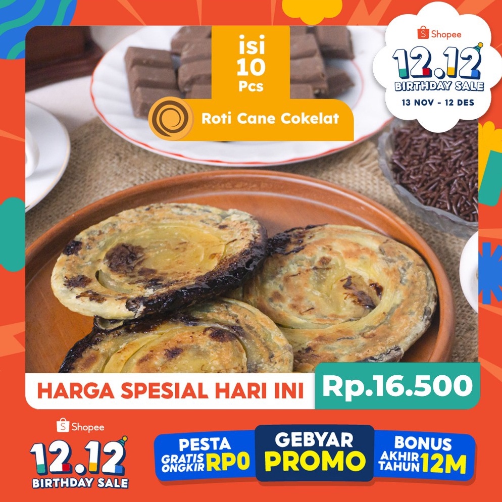 

modelTipe EGK282 ISI 1 Roti Cane Coklat isi 1 Pcs Roti Canai Roti Maryam Roti Konde Coklat