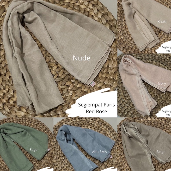 Terkini Segiempat Paris Red Rose  Hijab Paris Daily