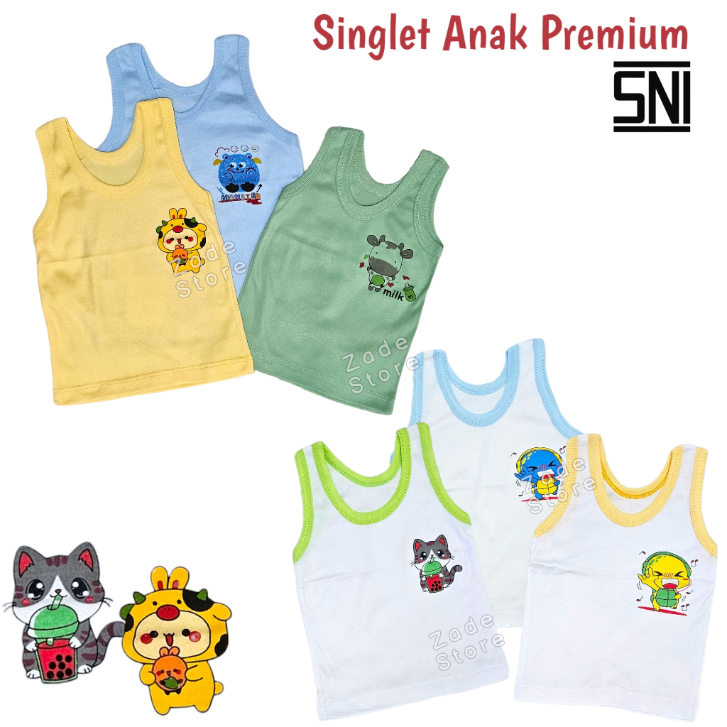 Singlet Bayi Karakter Premium SNI Singlet Baby MOTIF Singlet Anak Newborn Motif Karakter