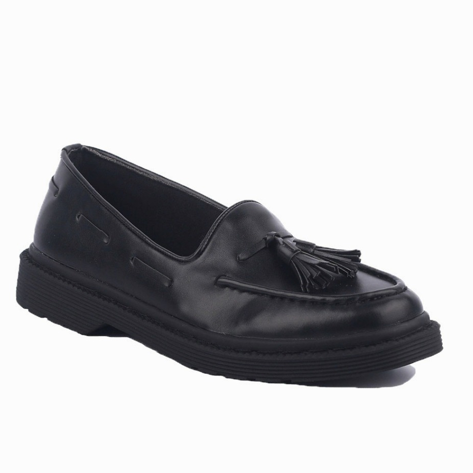 Sepatu Loafers Pantofel Pria Giant Kappa Black Original