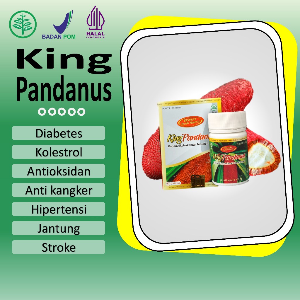 KING PANDANUS/OBAT JANTUNG/OBAT HERBAL ALAMI/EKSTRAK BUAH MERAH PAPUA ASLI/KAPSUL KING PANDANUS/KAPS