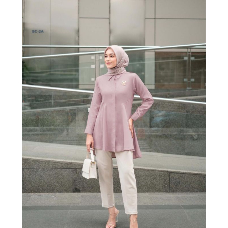 VANILLA HIJAB OFFICE BLOUSE - DUSTY S