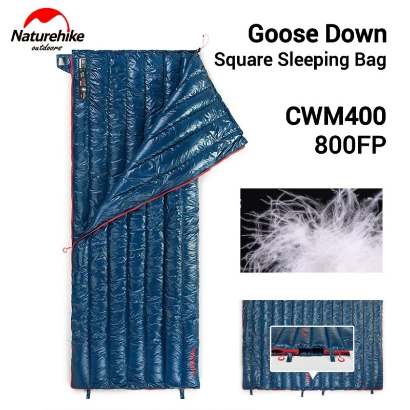 SLEEPING BAG WHITE GOOSE DOWN NATUREHIKE CWM400 800FP NH18Y011-R SB ENVELOPE RECTANGULER BULU ANGSA 