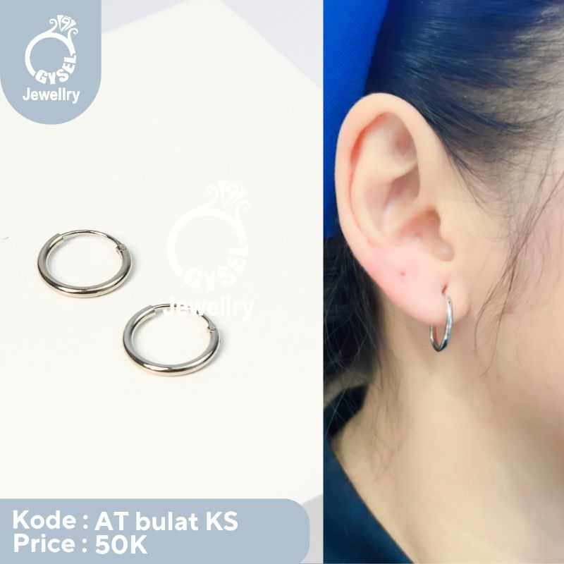 AT Bulat KS - Anting Titanium Bulat Kecil Silver
