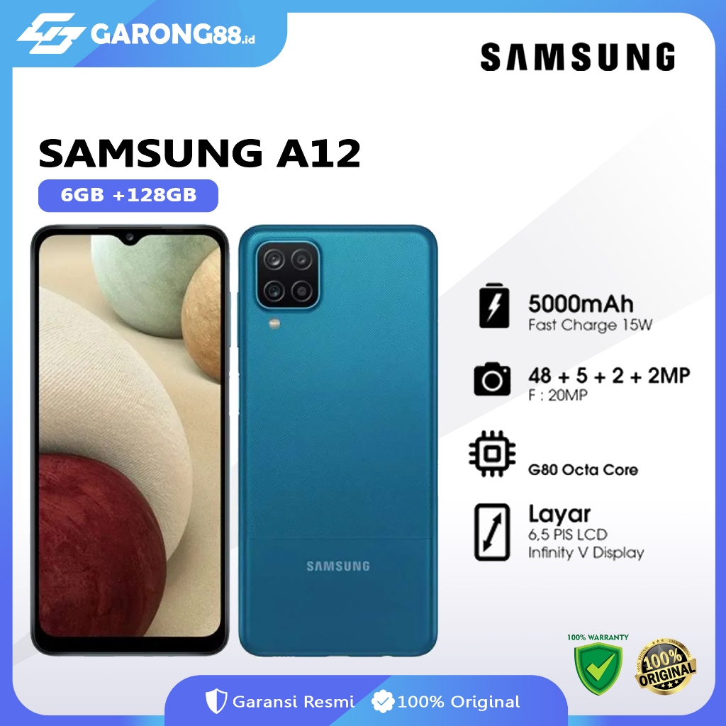 Samsung Galaxy A12 Ram 6/128 Garansi Resmi Indonesia Bekas