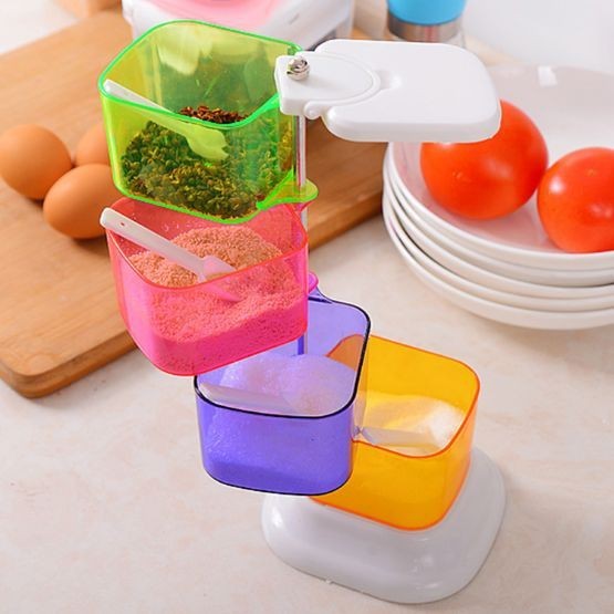 RAK BUMBU DAPUR PLASTIK SUSUN 4 RAK TEMPAT BUMBU 4IN1 SERBAGUNA