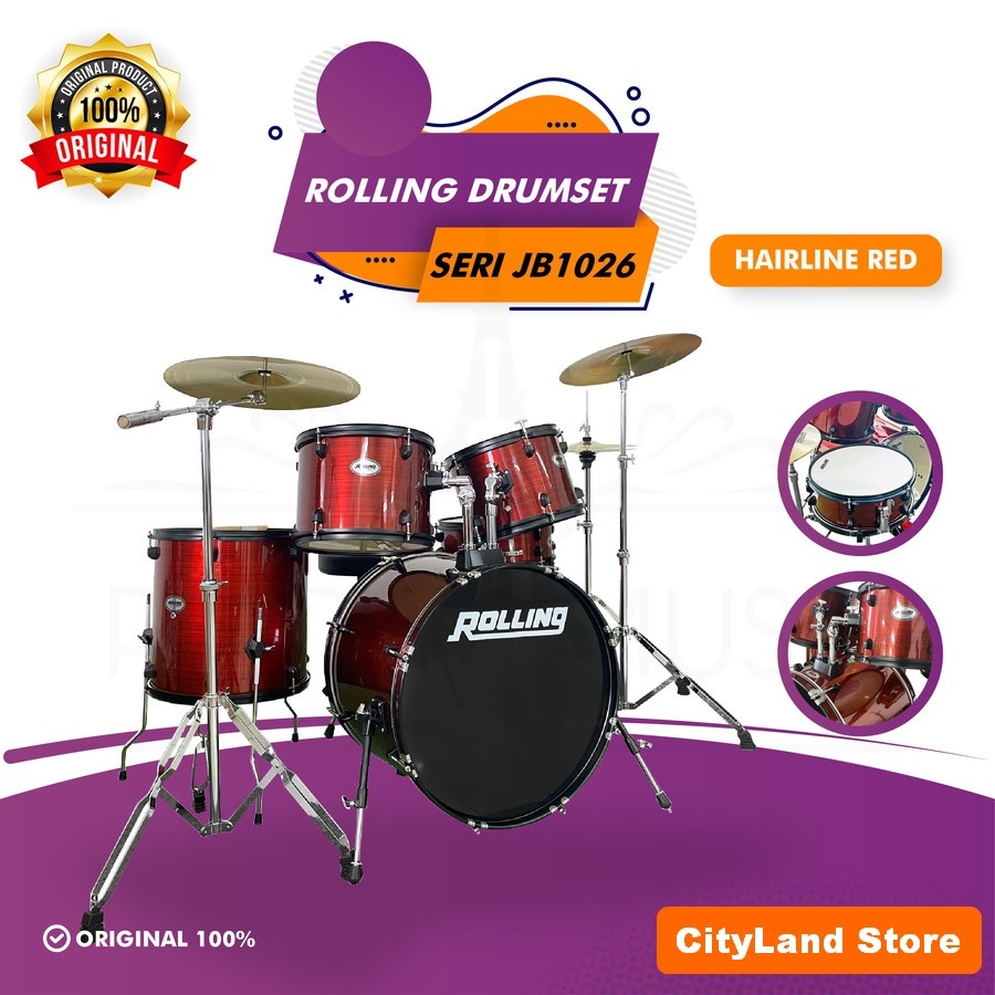 Drum Set Akustik ROLLING JB-1026/ JB 1026 Original
