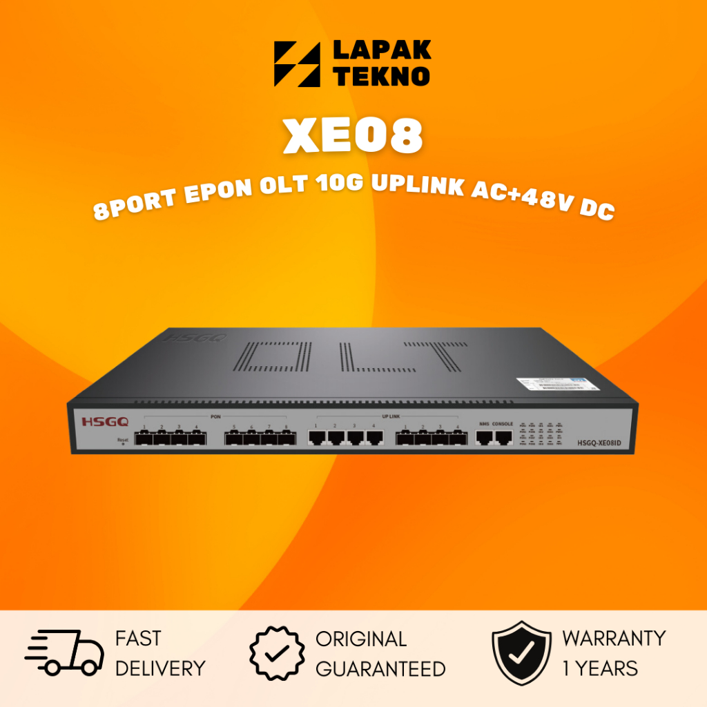 XE08ID HSGQ OLT 8 PORT EPON OLT 10G Uplink AC+12V DC