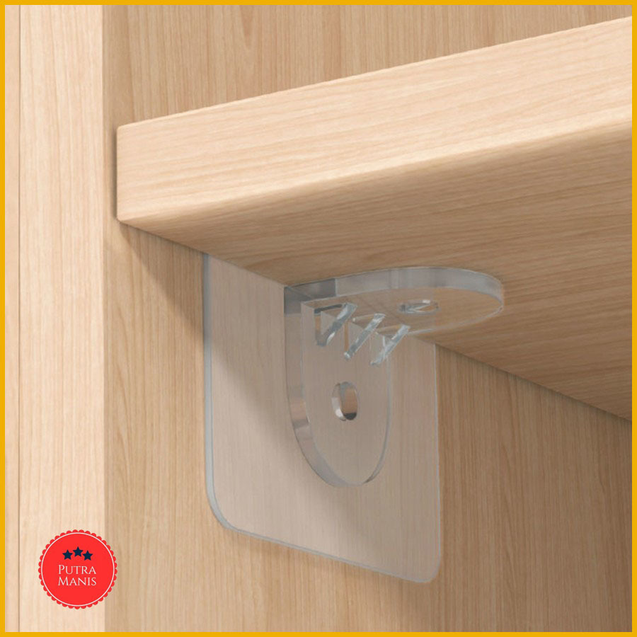 Stiker Hook Holder L Siku Penyangga Ambalang Sudut Rak Lemari Tempel sticker gantungan gatungan paku