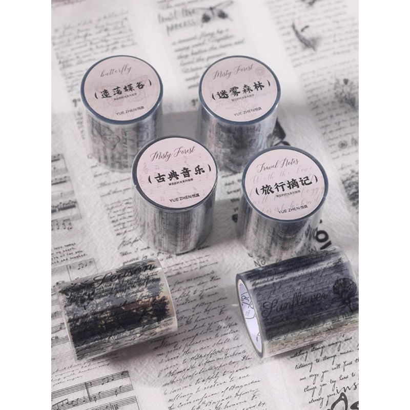 

washi tape selotip transparan vintage retro 50 mm 2