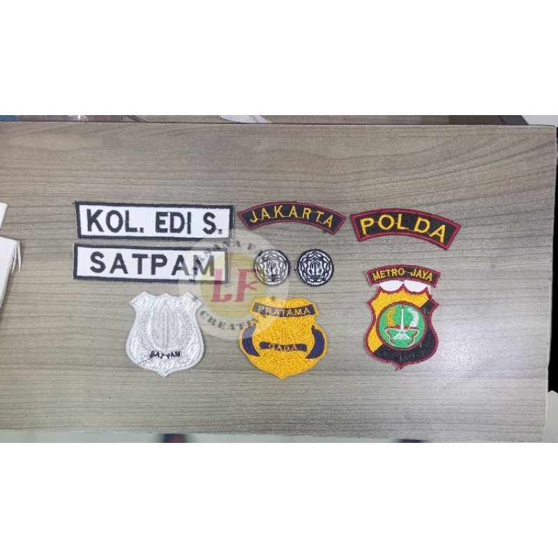 set bordir atribut logo SATPAM