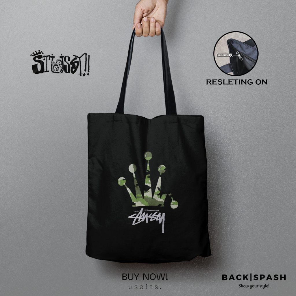 Totebag Stussy - Stussy Wanita - Stussy Pria - Totebag Wanita - Totebag Pria - Totebag Kuliah - Tas 