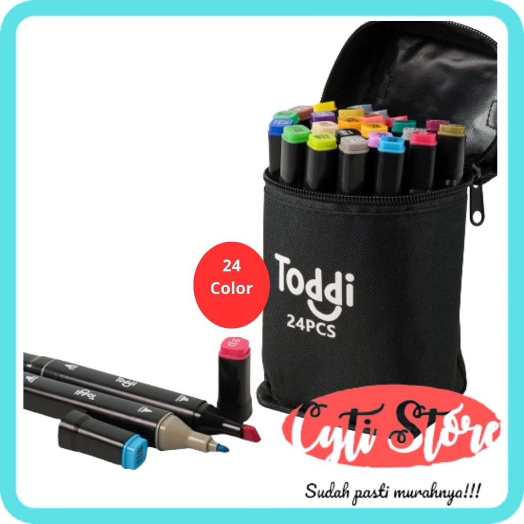 

Spidol Warna Dual Side Fine Art Brush Art Marker Set 1.0 and 6.0mm Tip 24 - 30 Color