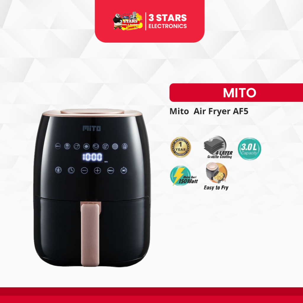 Air Fryer Mito AF2 Digital Air Fryer Mito Kapasitas 3 Liter - Low Watt Original