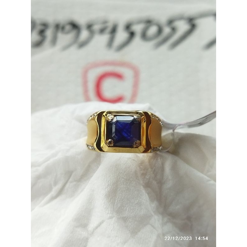 natural royal blue saphire (corundum) batu permata asli garansi original 100%