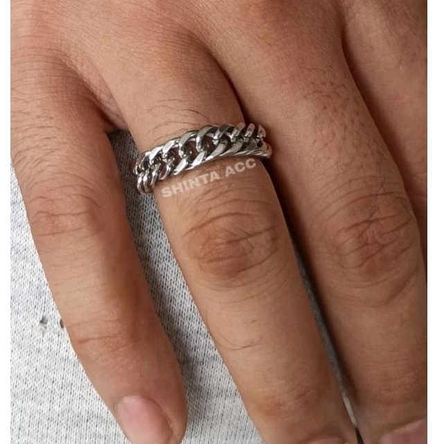 CINCIN RANTAI / CINCIN COUPLE / CINCIN RANTAI RAPAT SILVER PRIA WANITA