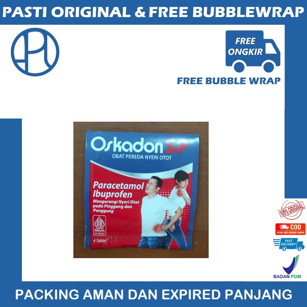 OSKADON SP IBUPROFEN 200MG, ACETAMINOPHEN 350MG PER STRIP ISI 4 TABLET Obat Pereda Nyeri Pinggang